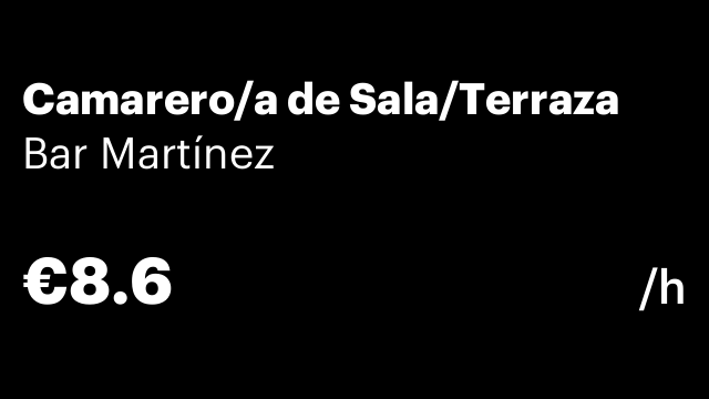 Camarero/a de Sala/Terraza