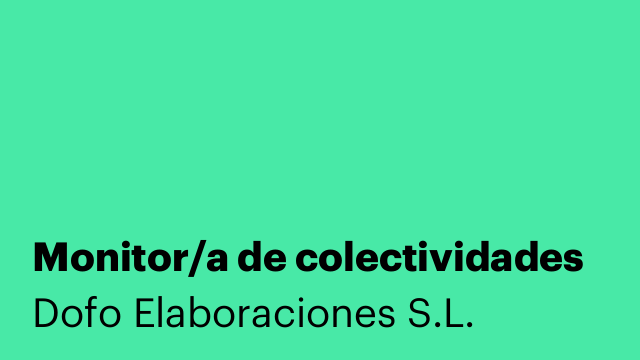 Monitor/a de colectividades