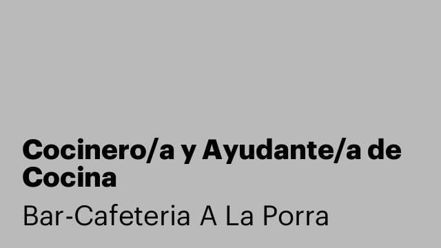 Cocinero/a y Ayudante/a de Cocina