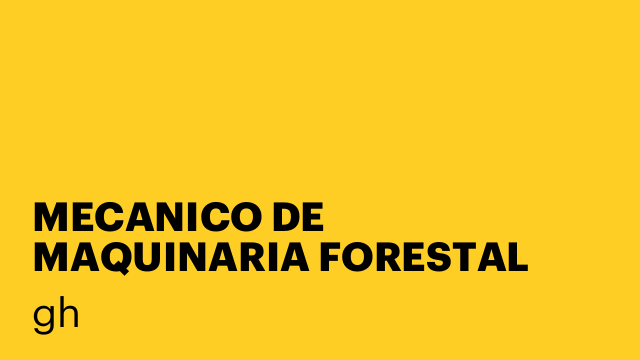 MECANICO DE MAQUINARIA FORESTAL