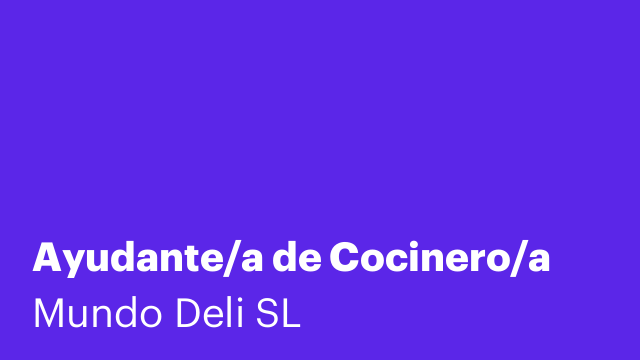 Ayudante/a de Cocinero/a