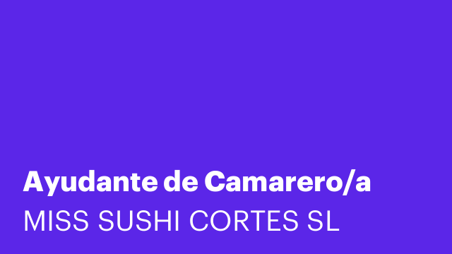 Ayudante de Camarero/a
