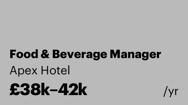 Food & Beverage Manager