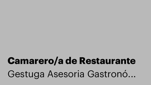 Camarero/a de Restaurante