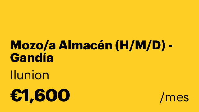 Mozo/a Almacén (H/M/D) - Gandía