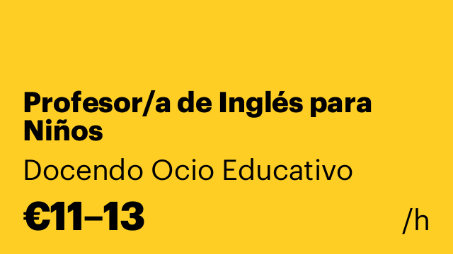 Profesor/a de Inglés para Niños
