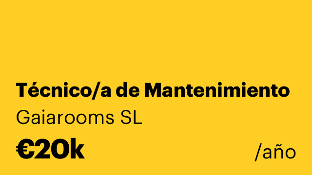 Técnico/a de Mantenimiento