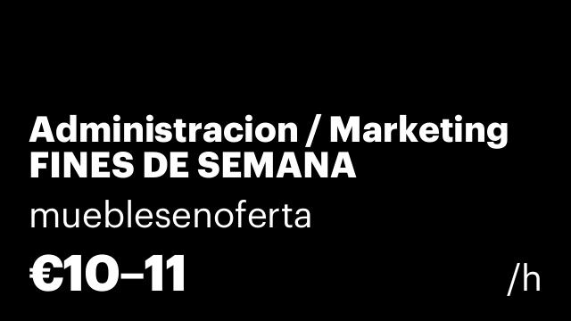 Administracion / Marketing FINES DE SEMANA
