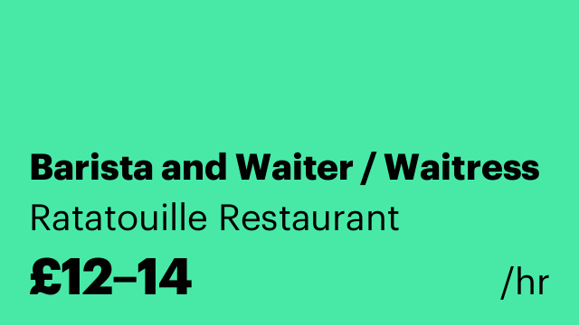 Barista and Waiter / Waitress