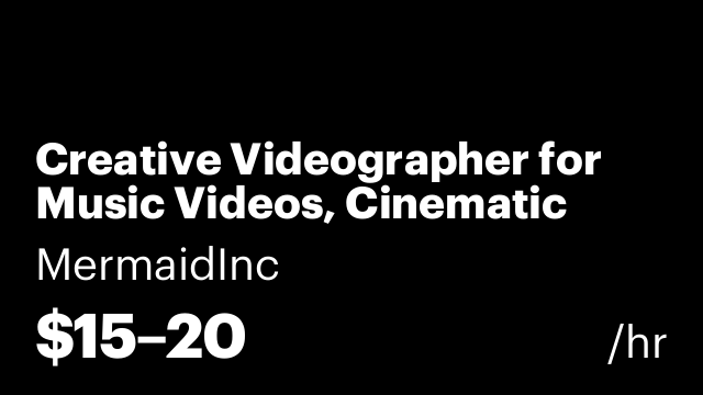 Creative Videographer for Music Videos, Cinematic Content & Social Media