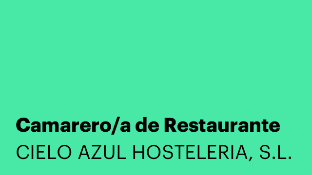 Camarero/a de Restaurante