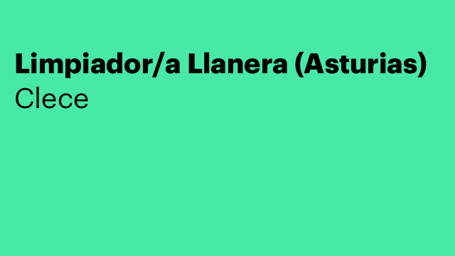 Limpiador/a Llanera (Asturias)