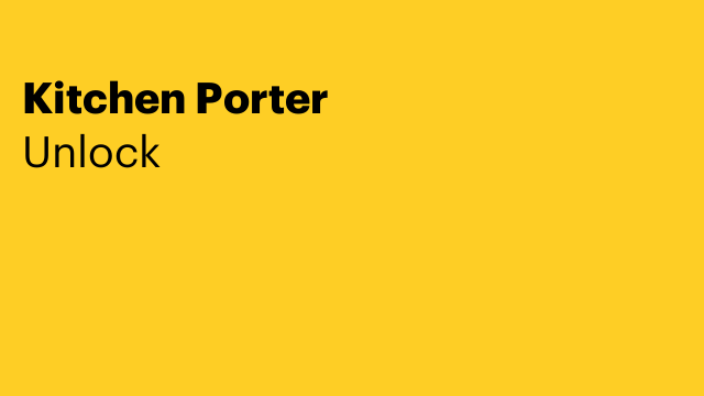 Kitchen Porter