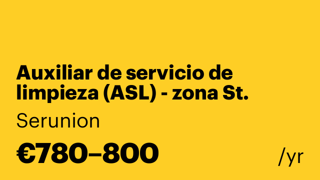 Auxiliar de servicio de limpieza (ASL) - zona St. Martí [SLMDC]