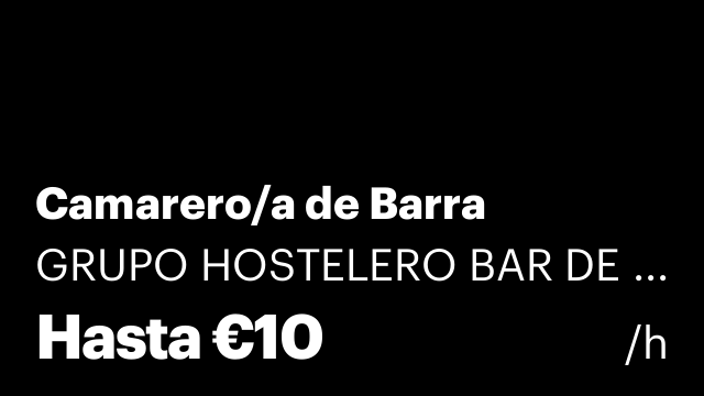 Camarero/a de Barra