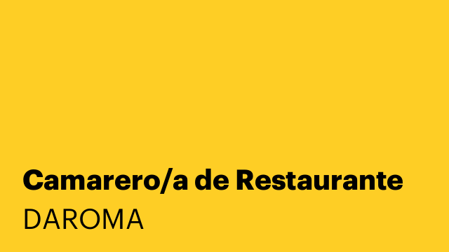Camarero/a de Restaurante