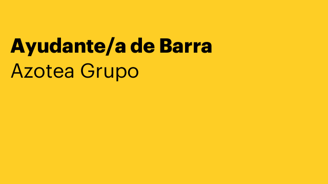 Ayudante/a de Barra