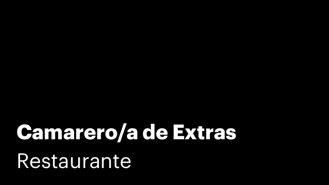 Camarero/a de Extras