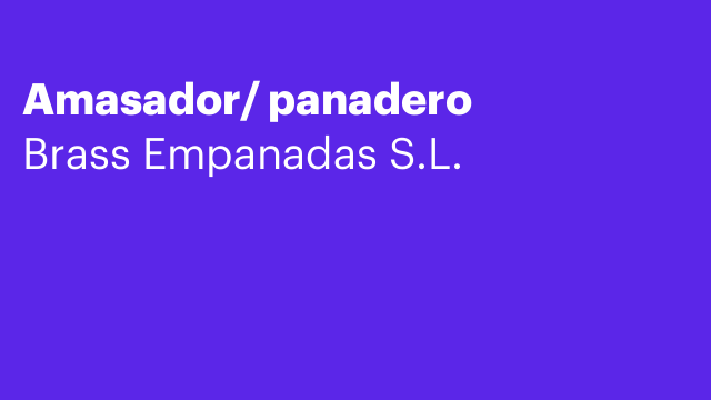 Amasador/ panadero