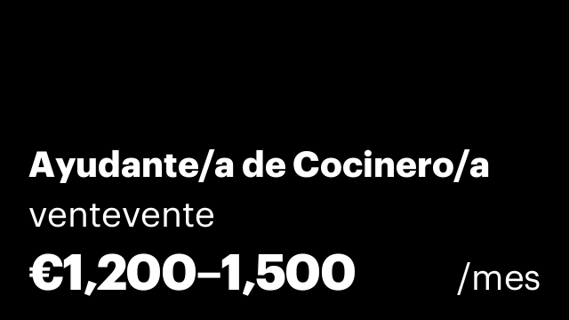 Ayudante/a de Cocinero/a