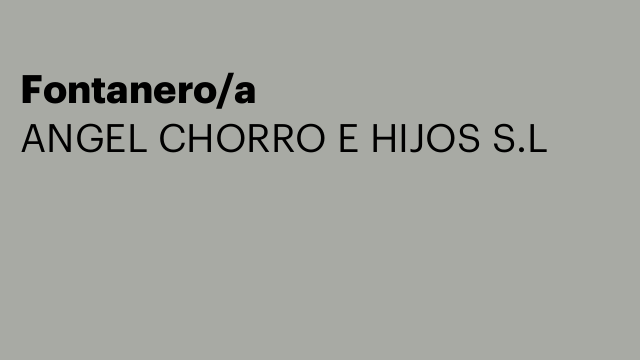 Fontanero/a