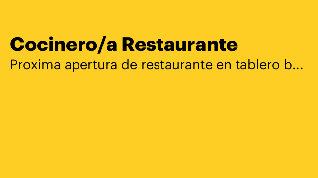 Cocinero/a Restaurante