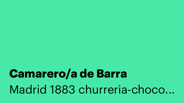 Camarero/a de Barra