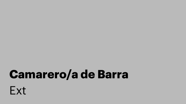 Camarero/a de Barra