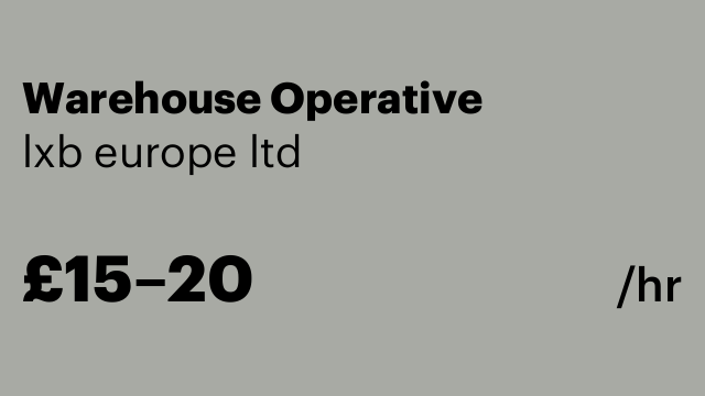 Warehouse Operative