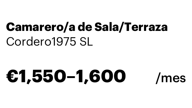 Camarero/a de Sala/Terraza
