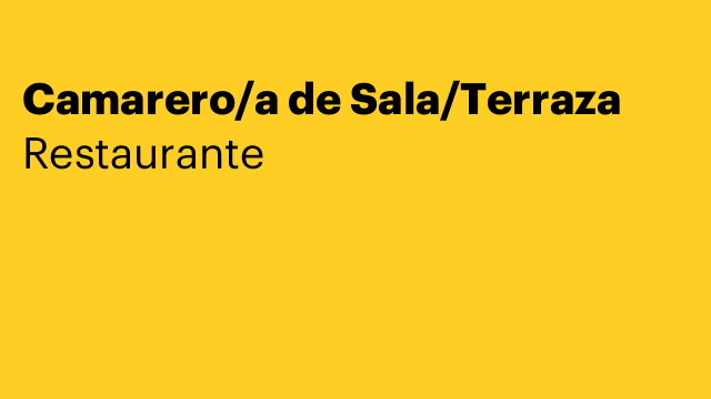 Camarero/a de Sala/Terraza