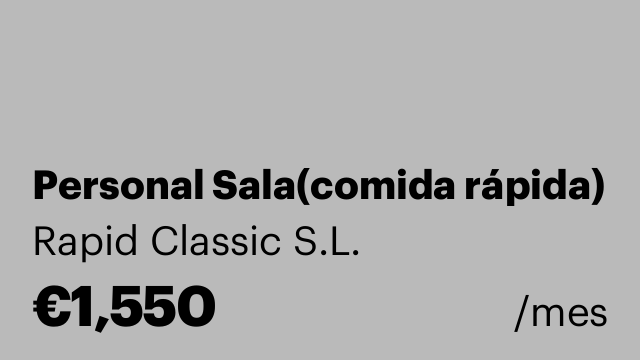 Personal Sala(comida rápida)