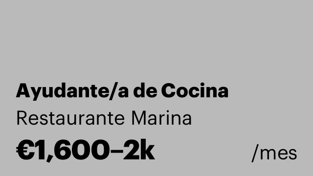 Ayudante/a de Cocina