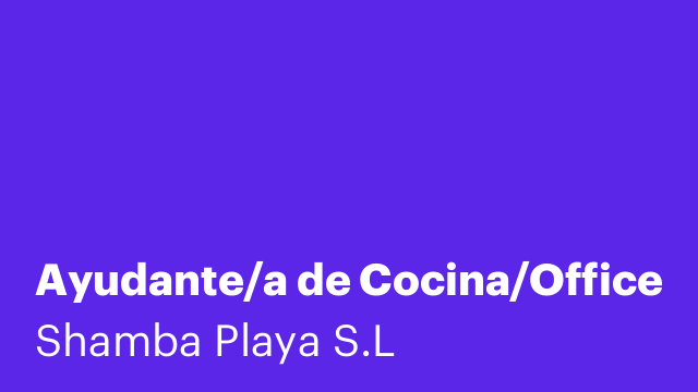 Ayudante/a de Cocina/Office