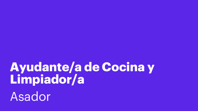 Ayudante/a de Cocina y Limpiador/a