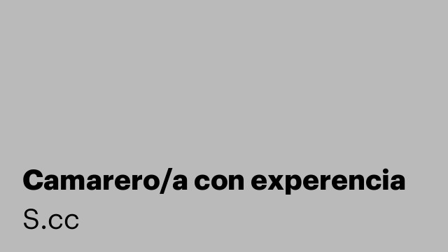 Camarero/a con experencia