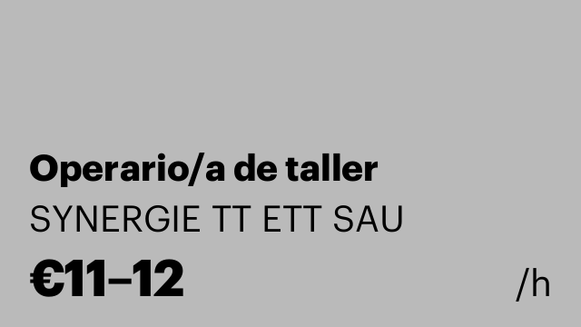 Operario/a de taller