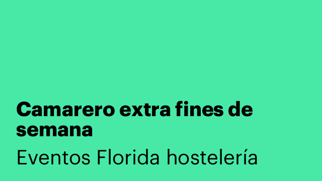 Camarero extra fines de semana
