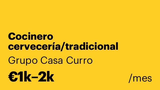 Cocinero cervecería/tradicional