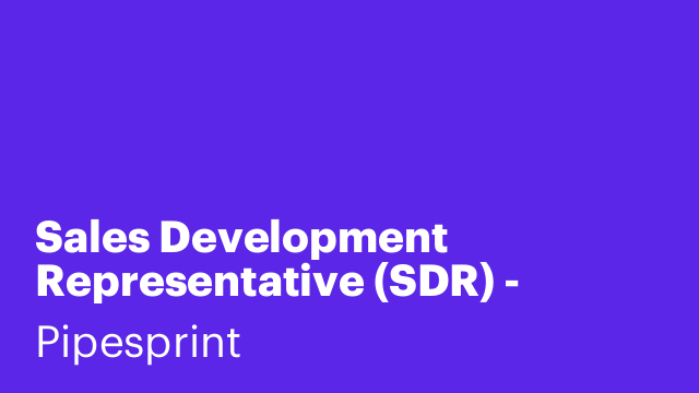 Sales Development Representative (SDR) - Freelance B2B (Full Remote)