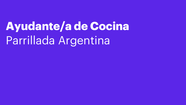 Ayudante/a de Cocina