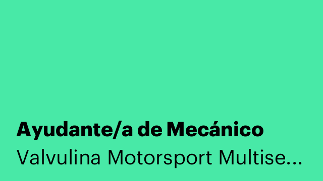 Ayudante/a de Mecánico