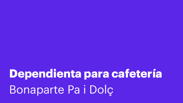 Dependienta para cafetería