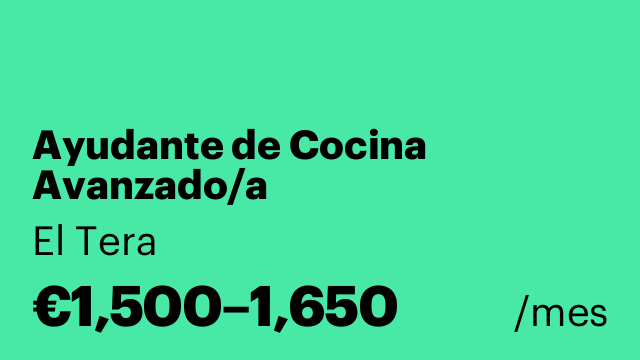 Ayudante de Cocina Avanzado/a