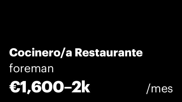 Cocinero/a Restaurante