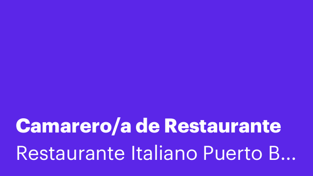 Camarero/a de Restaurante