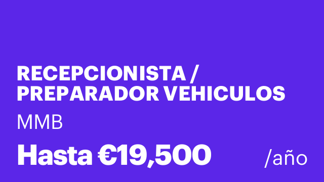 RECEPCIONISTA / PREPARADOR VEHICULOS
