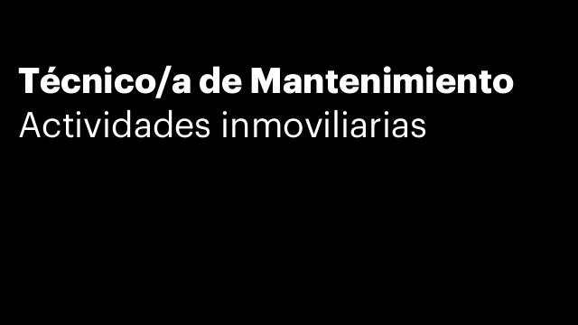 Técnico/a de Mantenimiento