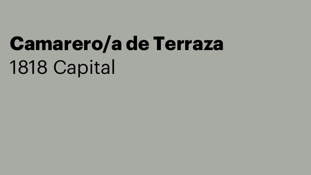 Camarero/a de Terraza