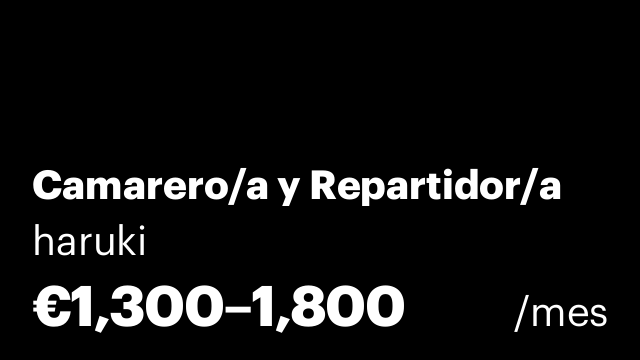 Camarero/a y Repartidor/a